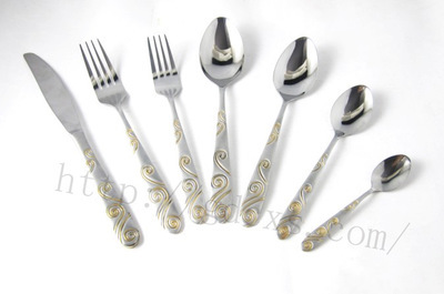 揭秘廚之福3厘C023鍍金噴砂刀叉匙 不銹鋼餐具的工藝美學與價值解析